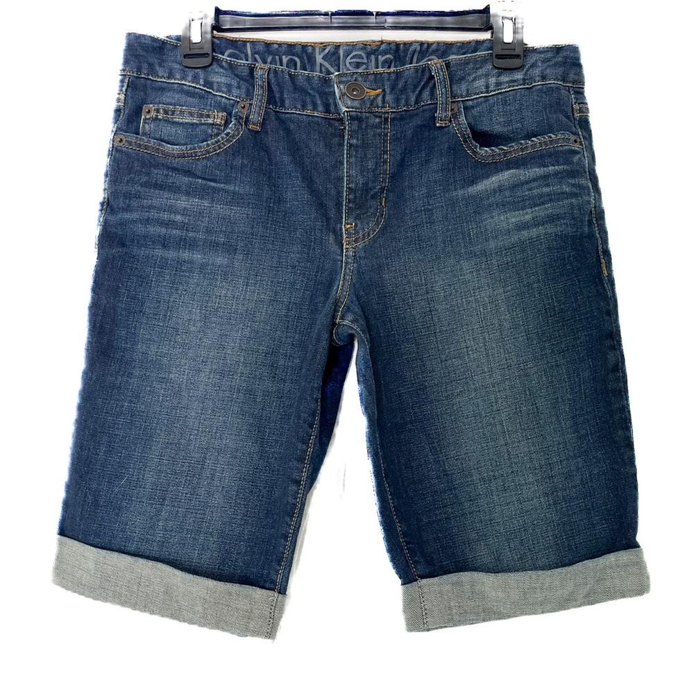 Calvin Klein Roll Hem Bermuda Jean Shorts